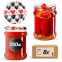 Słoiki na przetwory Kisko 500ml fi82mm 8szt + wieczko Serca