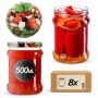 Słoiki na przetwory Kisko 500ml 8szt 82mm + wieczka "Mix Warzyw"