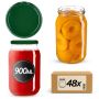Słoiki na przetwory Simo 900ml 48szt 82mm + wieczka zielone