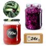 Słoiki na przetwory Jukka 720ml 24szt 82mm + wieczka "Ogórki"