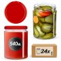 Słoiki na przetwory Maki 540ml 24szt 82mm + wieczka czerwone