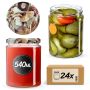 Słoiki na przetwory Maki 540ml 24szt 82mm + wieczka "Grzyby"