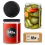 Słoiki na przetwory Maki 540ml fi82mm 16szt + wieczko Czarny mat