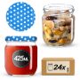 Słoiki na przetwory Salla 425ml fi82mm 24szt + wieczko Groszek niebieski