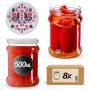 Słoiki na przetwory Kisko 500ml fi82mm 8szt + wieczko Kurpie
