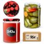 Słoiki na przetwory Maki 540ml 16szt 82mm + wieczka "Owoce leśne"