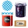 Słoiki na przetwory Avila350ml 20szt 82mm + wieczka "Niebieska Krata"