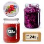Słoiki na przetwory Jukka 720ml fi82mm 24szt + wieczko Owoce