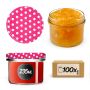 Słoiki na przetwory Tartu 235ml 100szt 82mm + wieczka "Groszek różowy"