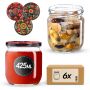 Słoiki na przetwory Salla 425ml fi82mm 6szt + wieczko Haftowanka