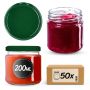 Słoiki na przetwory Lerma 200ml 50szt 66mm + wieczka zielone