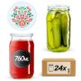 Słoiki na przetwory Niva 760ml 24szt 82mm + wieczka "Folklor"