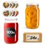 Słoiki na przetwory Simo 900ml fi82mm 24szt + wieczko Fruit heart
