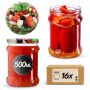 Słoiki na przetwory Kisko 500ml 16szt 82mm + wieczka "Mix Warzyw"
