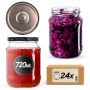 Słoiki na przetwory Jukka 720ml fi82mm 24szt + wieczko Czarno złote