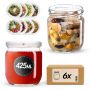 Słoiki na przetwory Salla 425ml fi82mm 6szt + wieczko Garden wreath