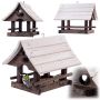 Karmnik dla ptaków Arbis domek 30 x 25 cm brązowo-biały