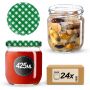 Słoiki na przetwory Salla 425ml 24szt 82mm + wieczka "Zielona Krata"