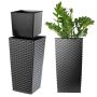 Donica z wkładem rattan Pesaro 19 cm, grafit