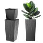 Donica z wkładem rattan Pesaro 30 cm, grafit