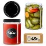 Słoiki na przetwory Maki 540ml 48szt 82mm + wieczka czarne