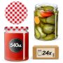 Słoiki Maki 540ml 24szt 82mm + wieczka "Czerwona Krata"