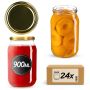 Słoiki na przetwory Simo 900ml 24szt 82mm + wieczka złote