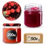 Słoiki na przetwory Lerma 200ml 50szt 66mm + wieczka "Owoce leśne"