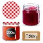 Słoiki na przetwory Lerma 200ml 50szt 66mm + wieczka "Czerwona krata'