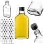 Butelka piersiówka Viane 200ml z czarną zakrętką 50 szt.