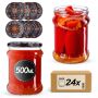 Słoiki na przetwory Kisko 500ml fi82mm 24szt + wieczko Haftowanka