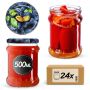 Słoiki na przetwory Kisko 500ml 24szt 82mm + wieczka "Śliwki"