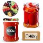 Słoiki na przetwory Kisko 500ml 48szt 82mm + wieczka "Owoce"