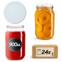 Słoiki na przetwory Simo 900ml 24szt 82mm + wieczka białe