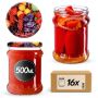 Słoiki na przetwory Kisko 500ml 16szt 82mm + wieczka "Mix Owoców"