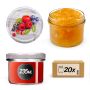 Słoiki na przetwory Tartu 235ml 20szt 82mm + wieczka "Truskawki"