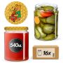 Słoiki na przetwory Maki 540ml 16szt 82mm + wieczka "Miód"