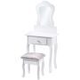 Toaletka kosmetyczna Schio z taboretem dla dzieci 115 x 50 cm, biała