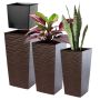 Donice na kwiaty z wkładem Tuluza dłuto 30 cm + 35 cm + 40 cm, mokka