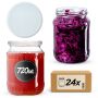 Słoiki na przetwory Jukka 720ml 24szt 82mm + wieczka białe