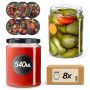 Słoiki na przetwory Maki 540ml fi82mm 8szt + wieczko Warzywa mix