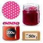 Słoiki na przetwory Lerma 200ml 50szt 66mm + wieczka "Groszek różowy"