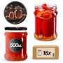 Słoiki na przetwory Kisko 500ml 16szt 82mm + wieczka "Czarny miód"