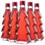Szklana butelka choinka Enna 200ml z czerwoną zakrętką 5 szt.