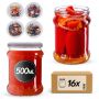 Słoiki na przetwory Kisko 500ml fi82mm 16szt + wieczko Grzyb akwarela