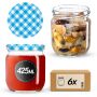 Słoiki na przetwory Salla 425ml 6szt 82mm + wieczka "Niebieska Krata"