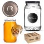 Szklany słój Lierde 900ml 82mm 24 szt. + wieczka czarno-złote Orbit