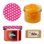 Słoiki na przetwory Tartu 235ml 50szt 82mm + wieczka "Groszek różowy"