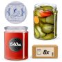 Słoiki na przetwory Maki 540ml fi82mm 8szt + wieczko Makatka