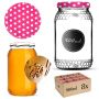 Szklany słój Lierde 900ml 82mm 8 szt. + wieczka "Różowy groszek"
